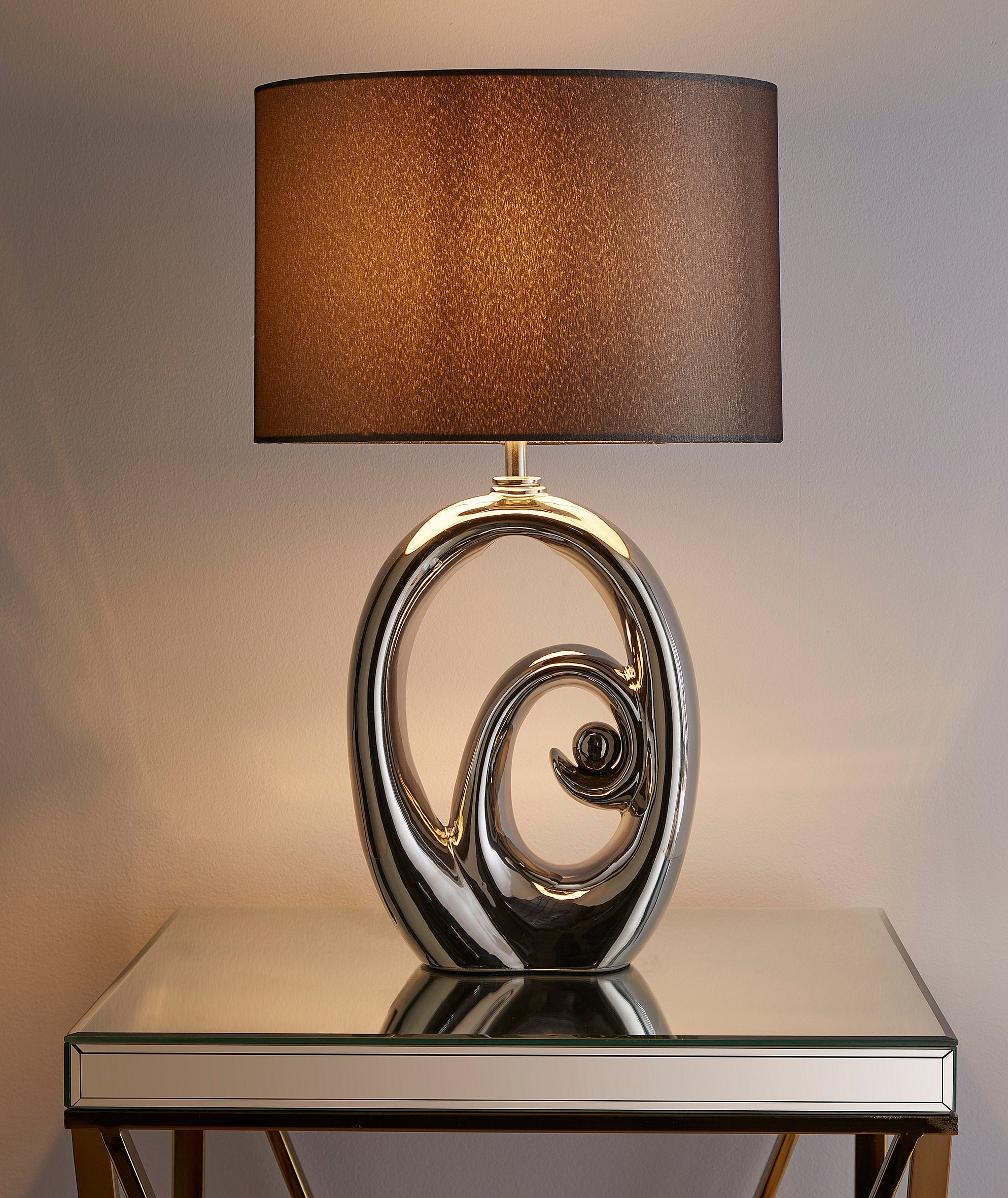 Mara Rip Curl Ceramic Table Lamp with Drum Shade