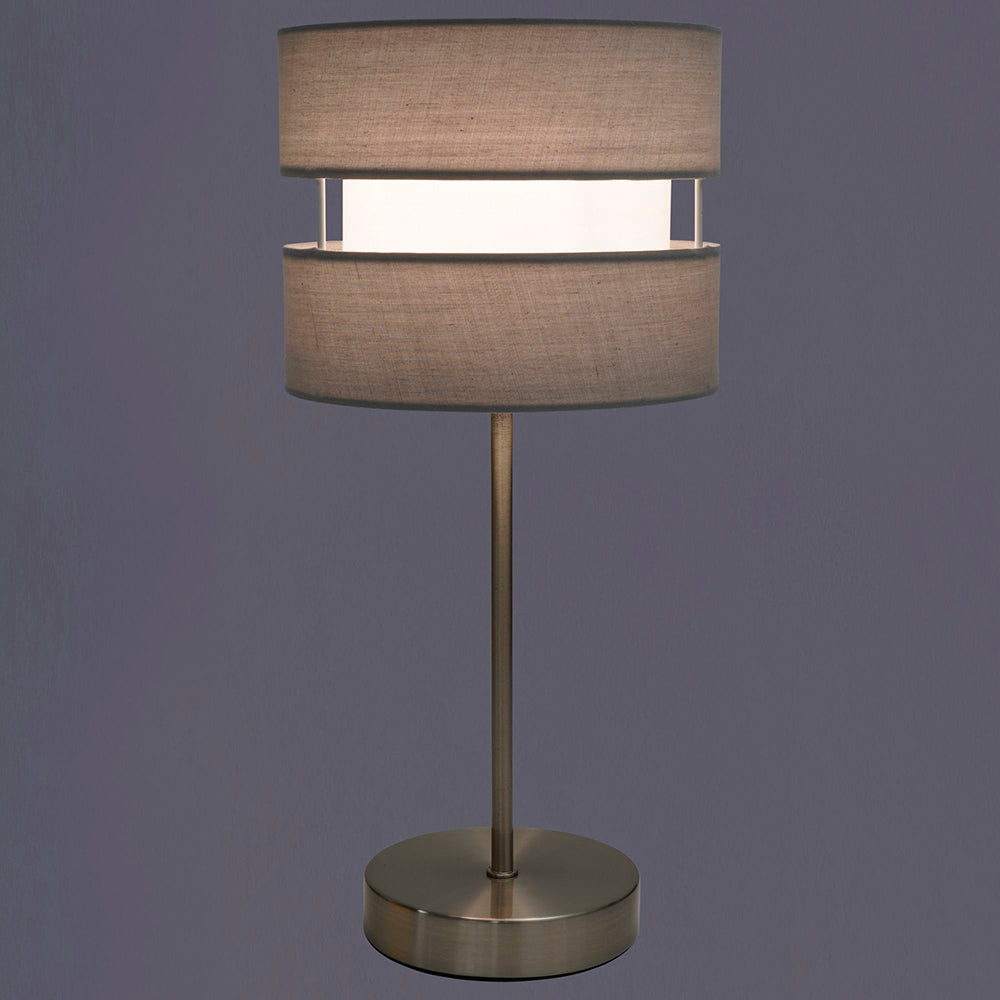 Contemporary Two Layer Fabric Shade Table Lamp