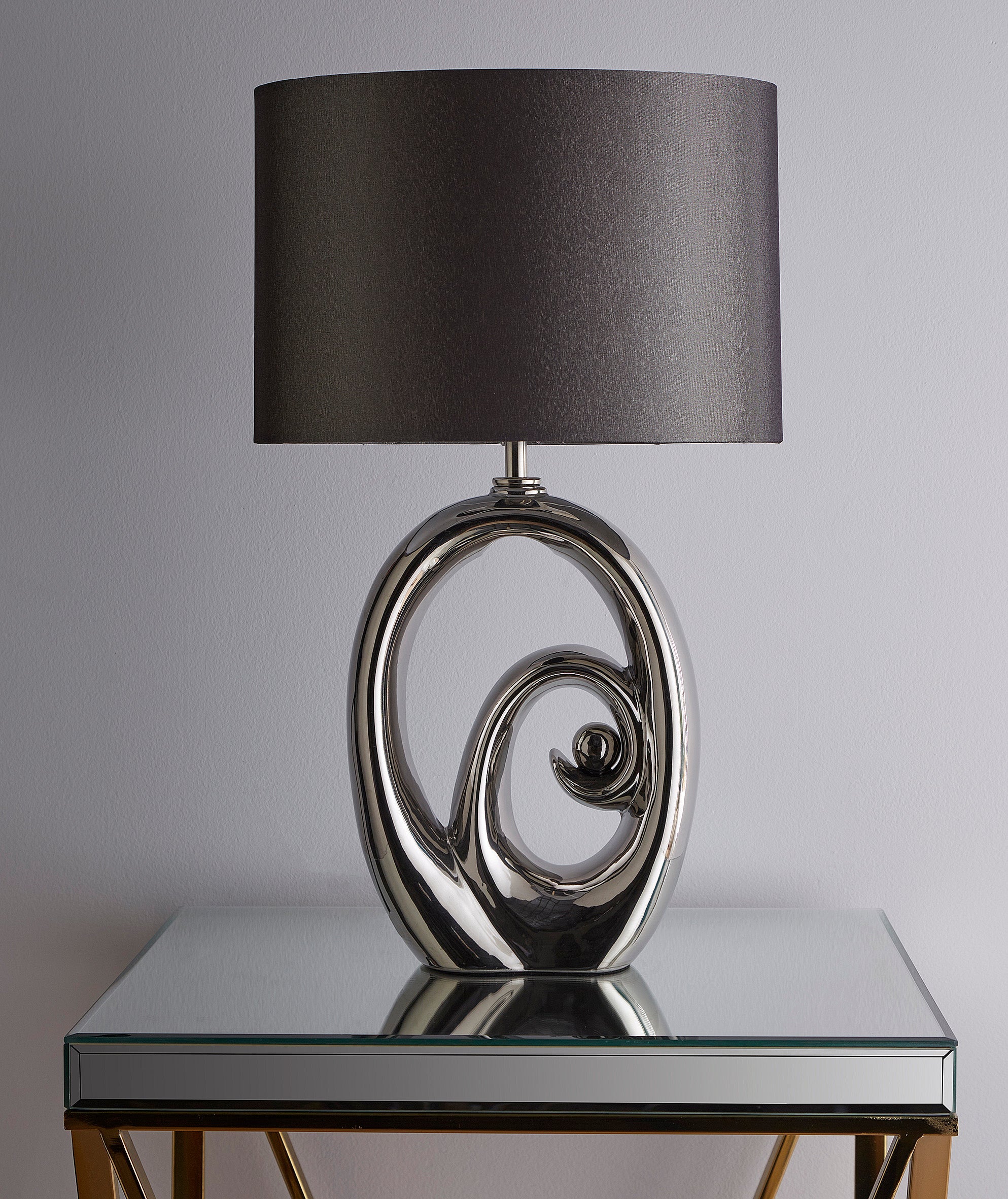 Mara Rip Curl Ceramic Table Lamp with Drum Shade
