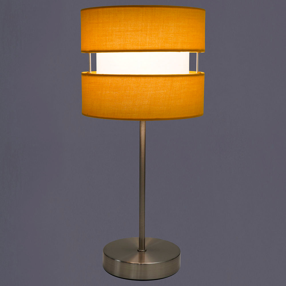 Contemporary Two Layer Fabric Shade Table Lamp