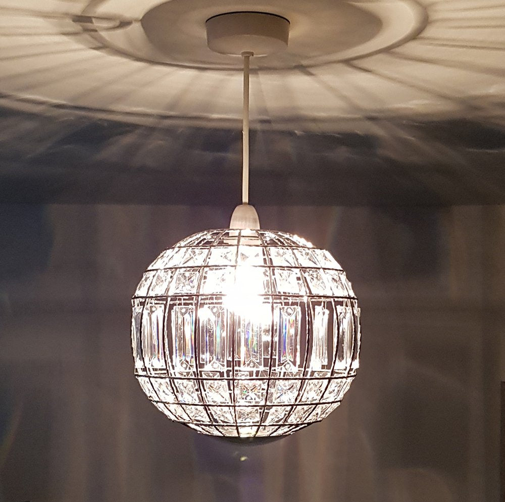 Hollie Chrome and Beaded Easy Fit Pendant Light Shade