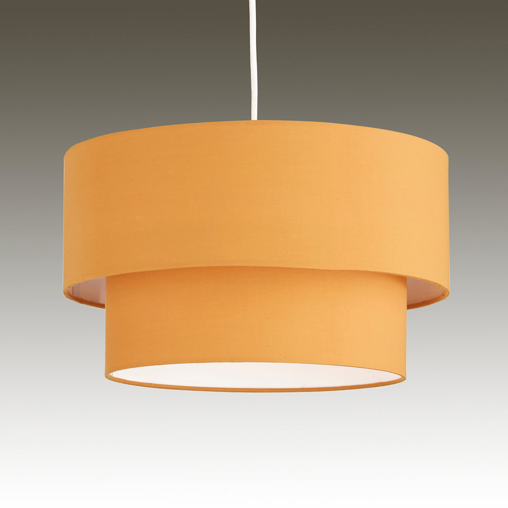 Rona 2 Tier Pendant Shade with Inner Gold Lining, Ochre