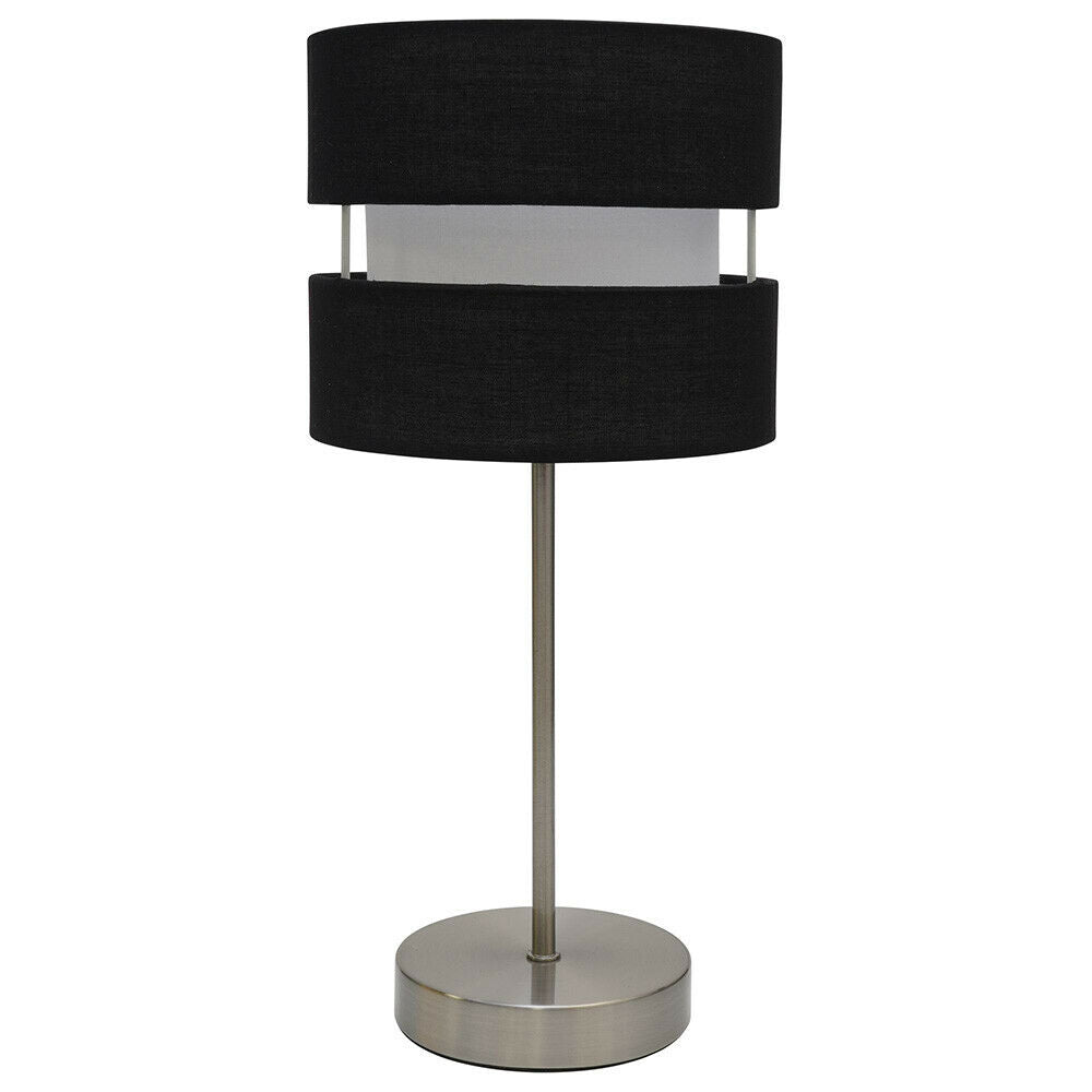 Contemporary Two Layer Fabric Shade Table Lamp