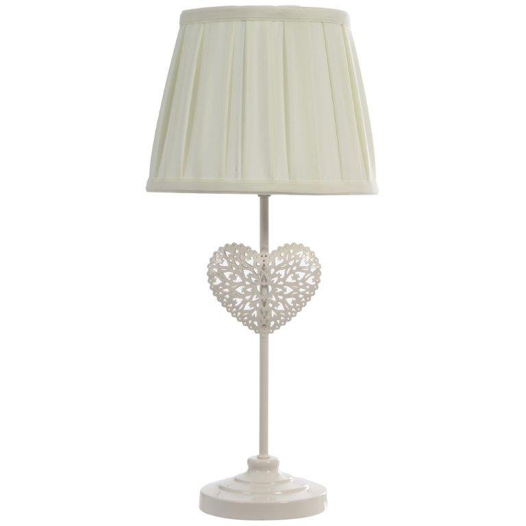 KLiving Warwick Cream Heart Design Table Lamp