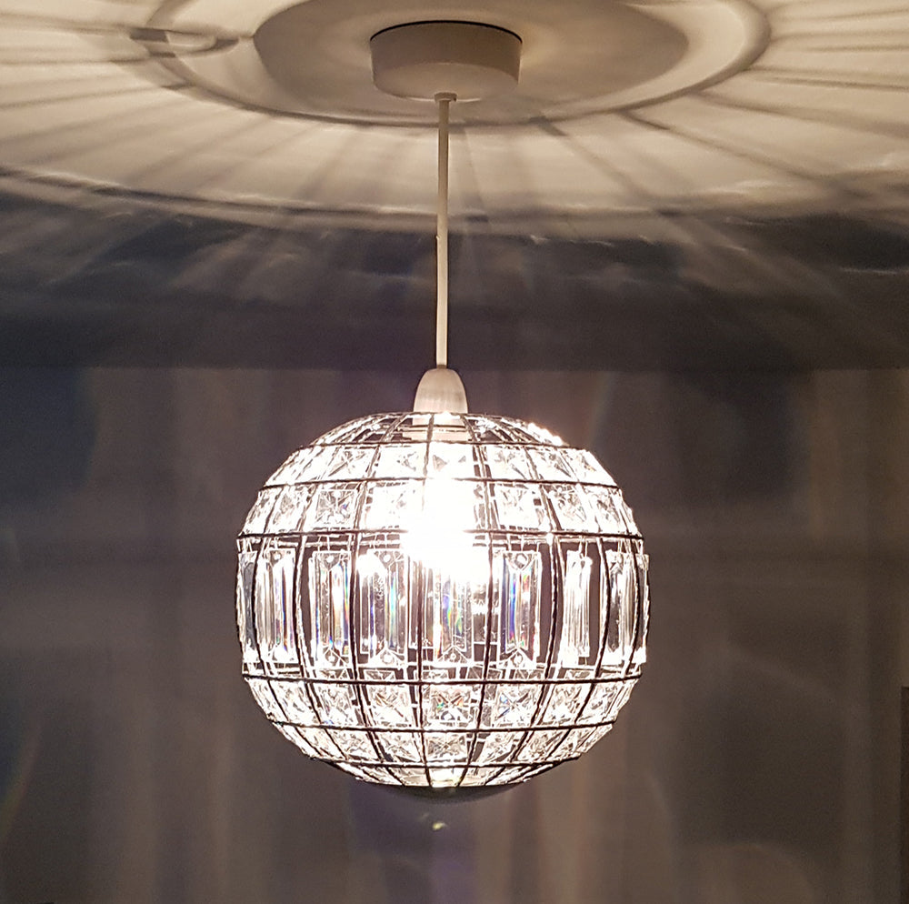 Hollie Chrome and Beaded Easy Fit Pendant Light Shade