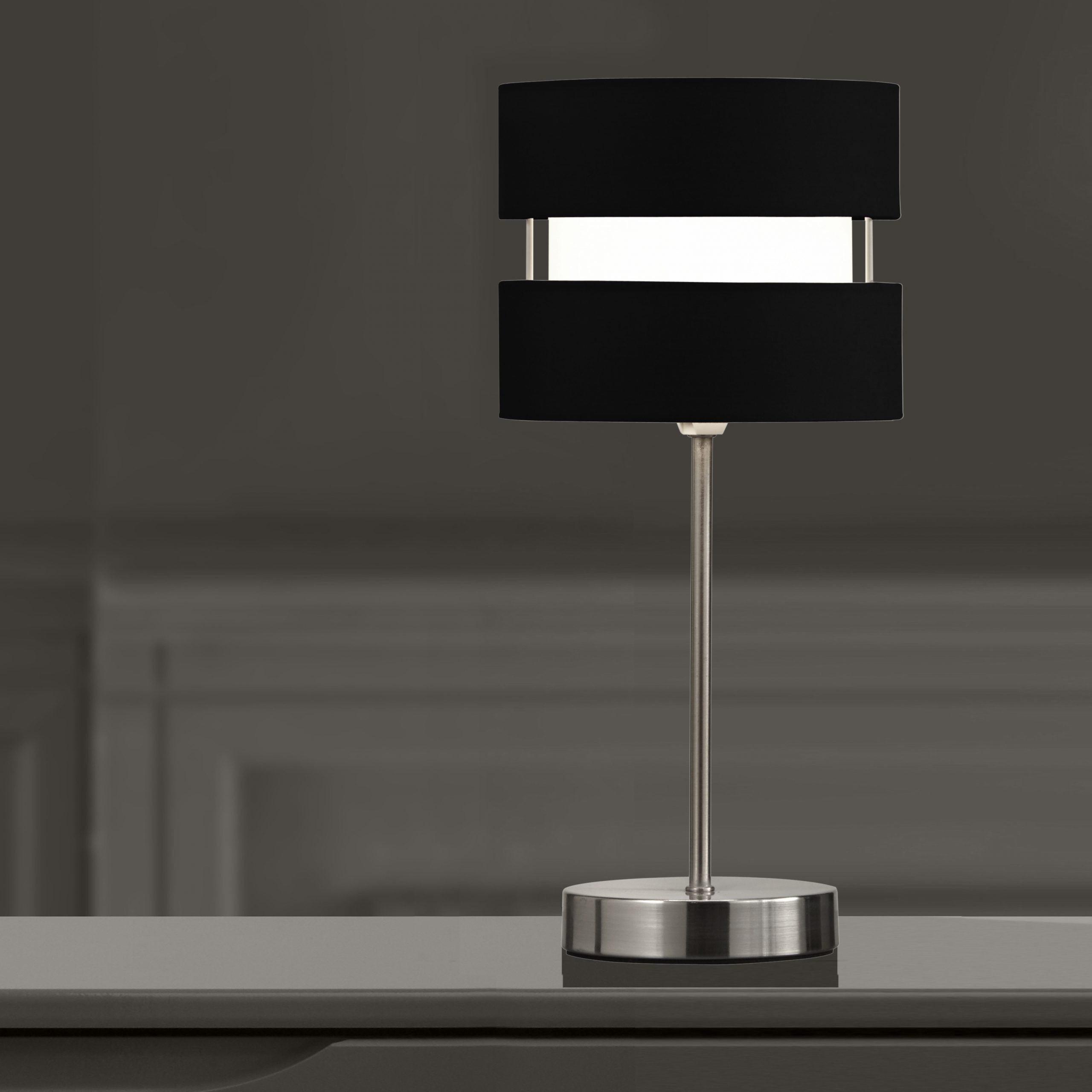 Contemporary Two Layer Fabric Shade Table Lamp