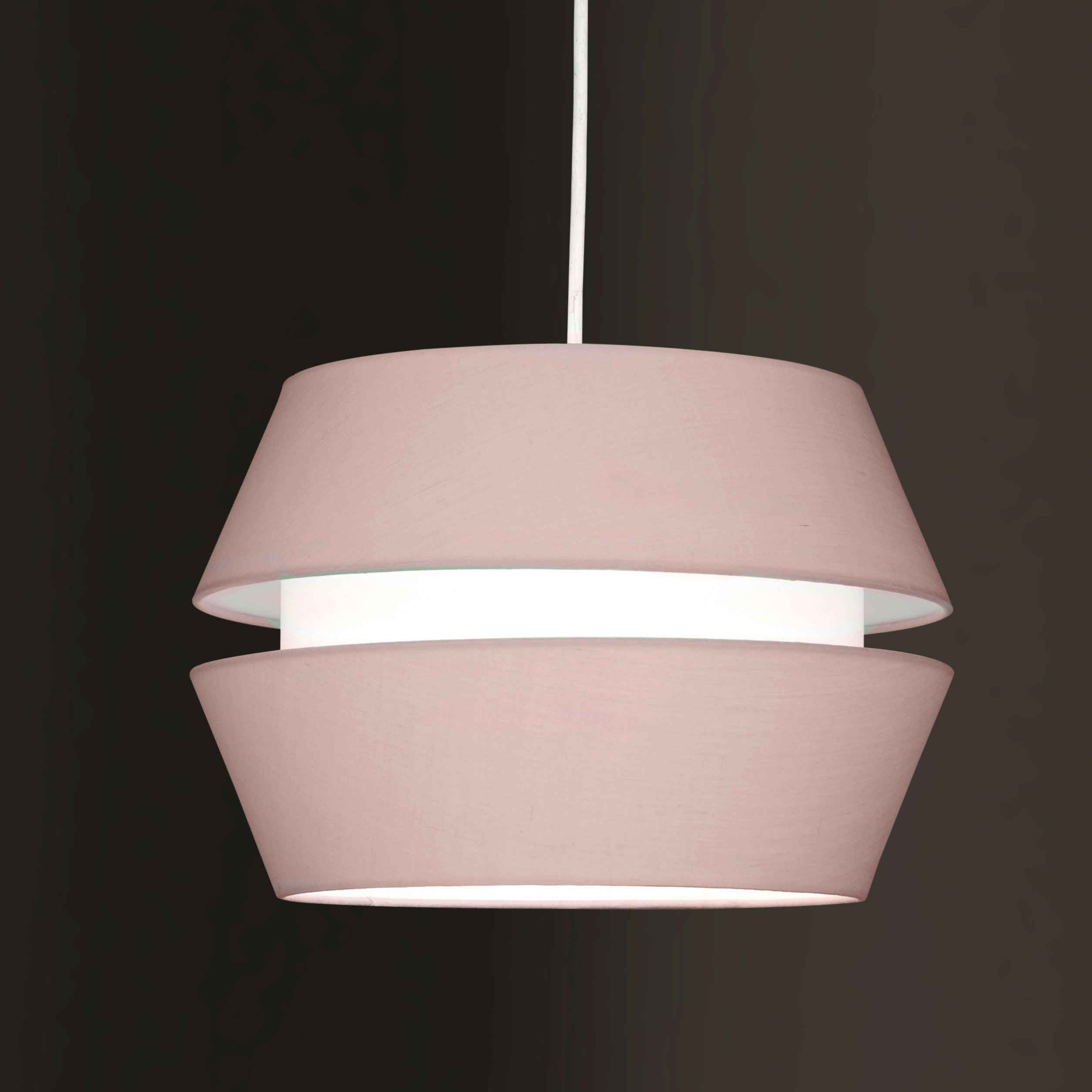 Easy Fit 2 Tier Cotton Fabric Pendant Lamp Shade