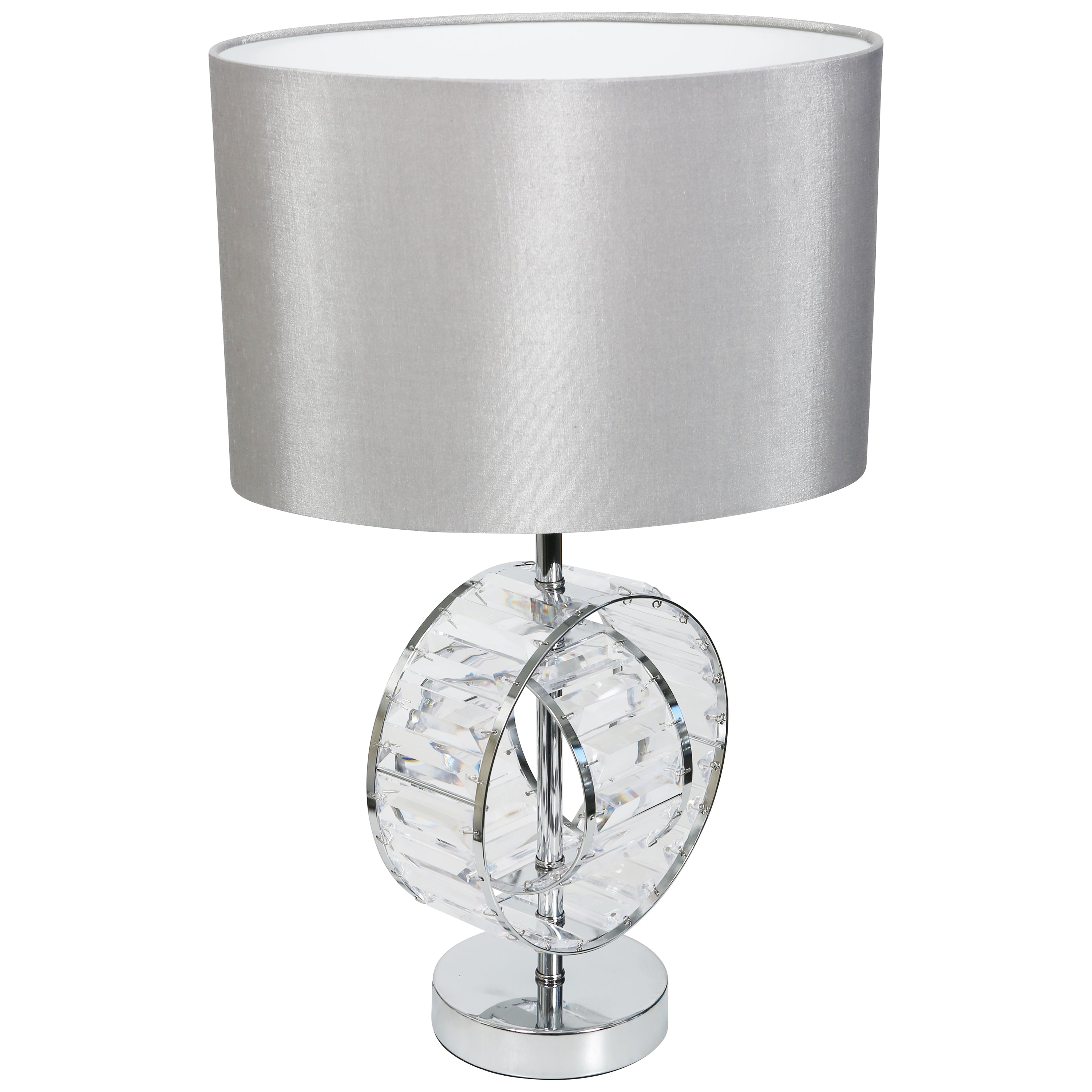 Brompton Chrome Table Lamp with Silver Shade