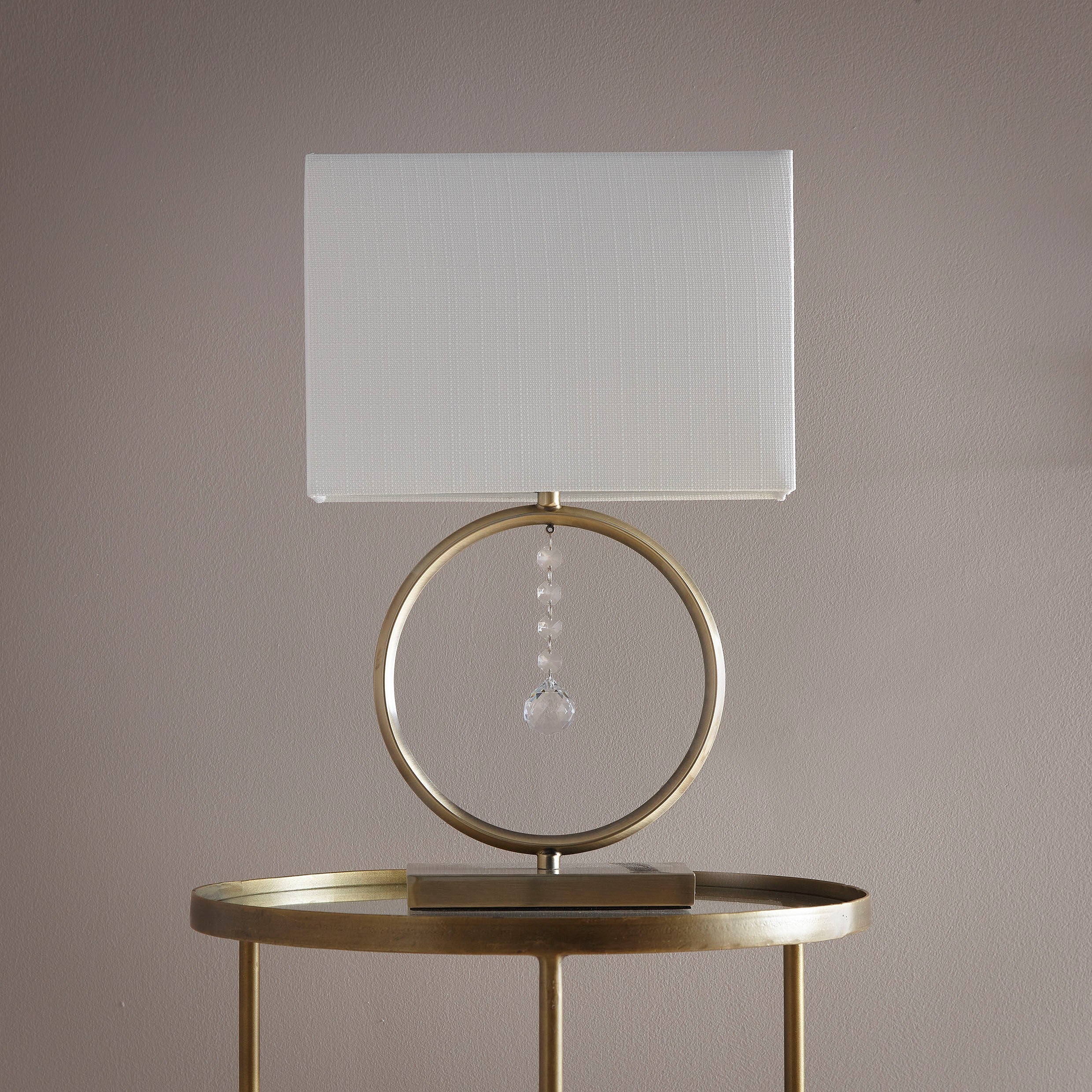 Lizzy Antique Brass Circle & Beads Lamp