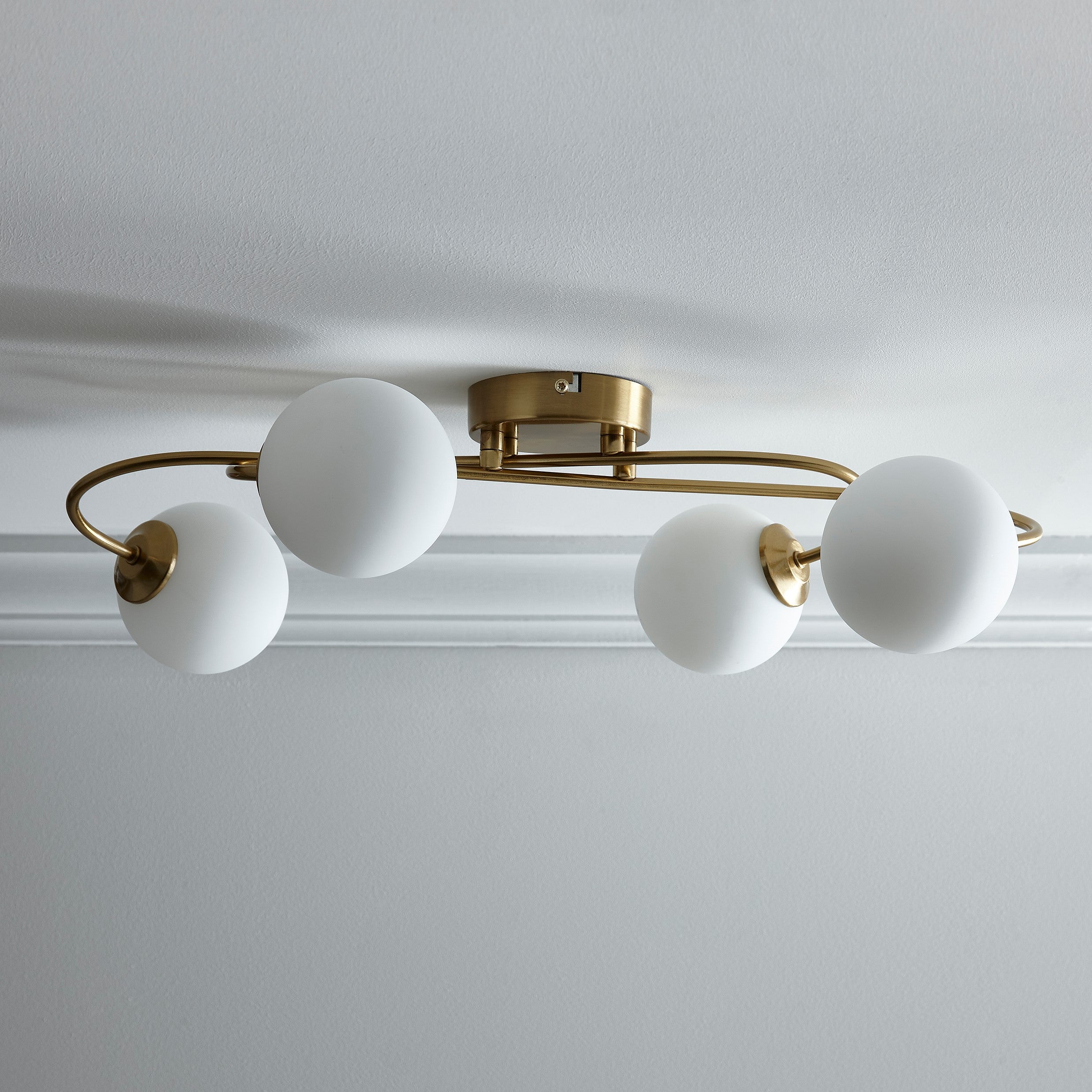 Mabel Satin Brass Globes Light