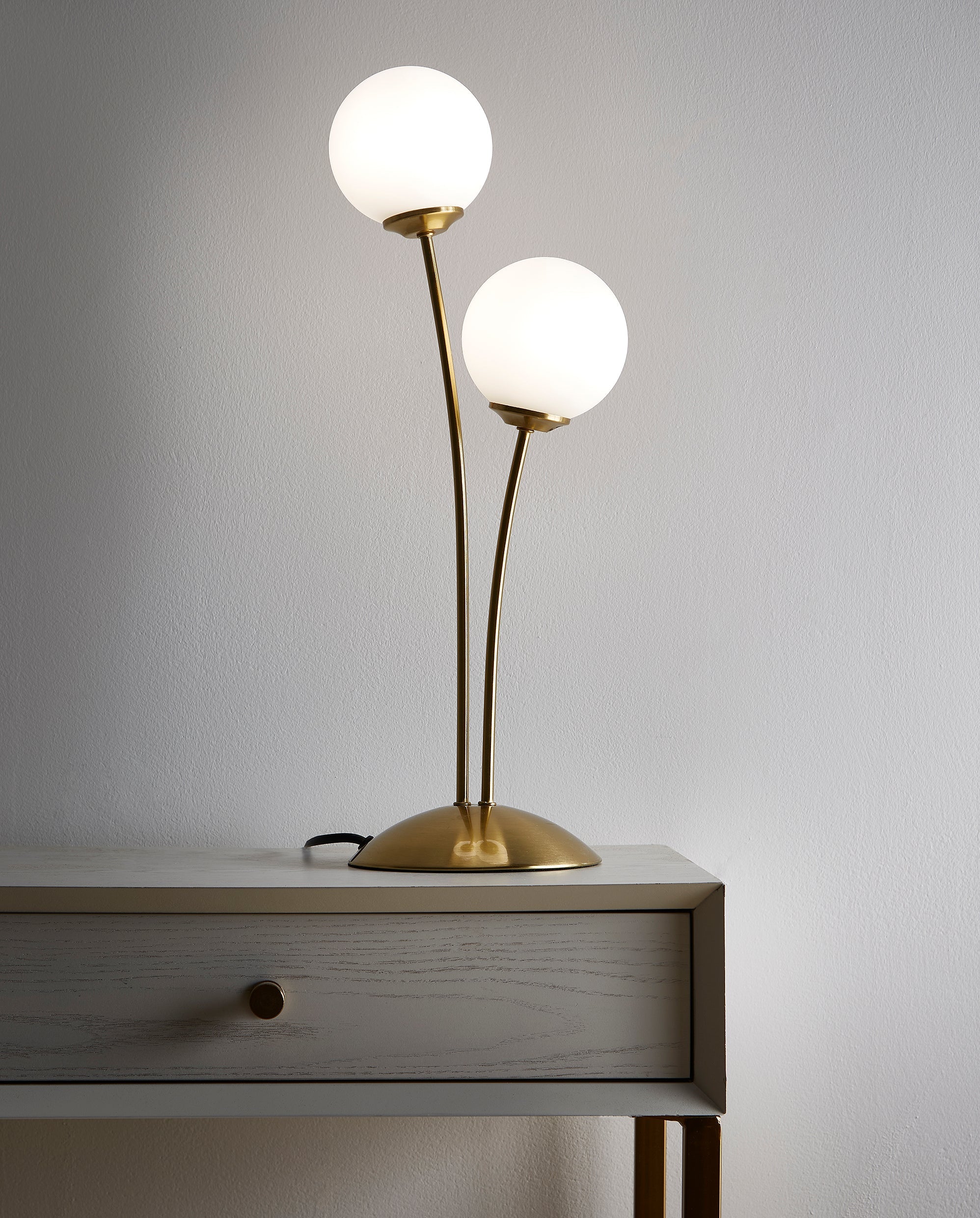 Mabel Satin Brass Globes Light
