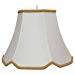 Vintage Stile Hexagon White Scallop Light Shade with Gold Rope Trims
