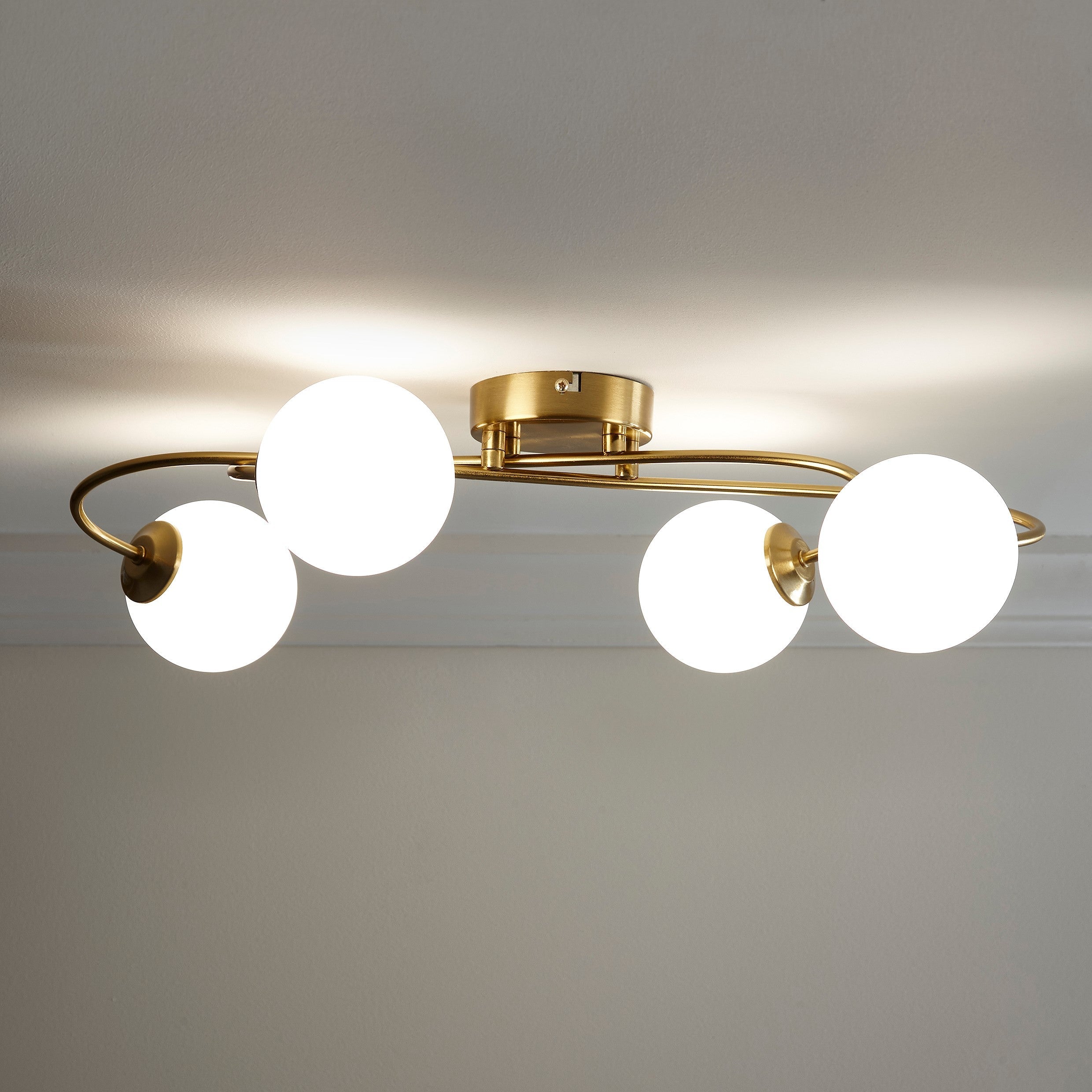 Mabel Satin Brass Globes Light