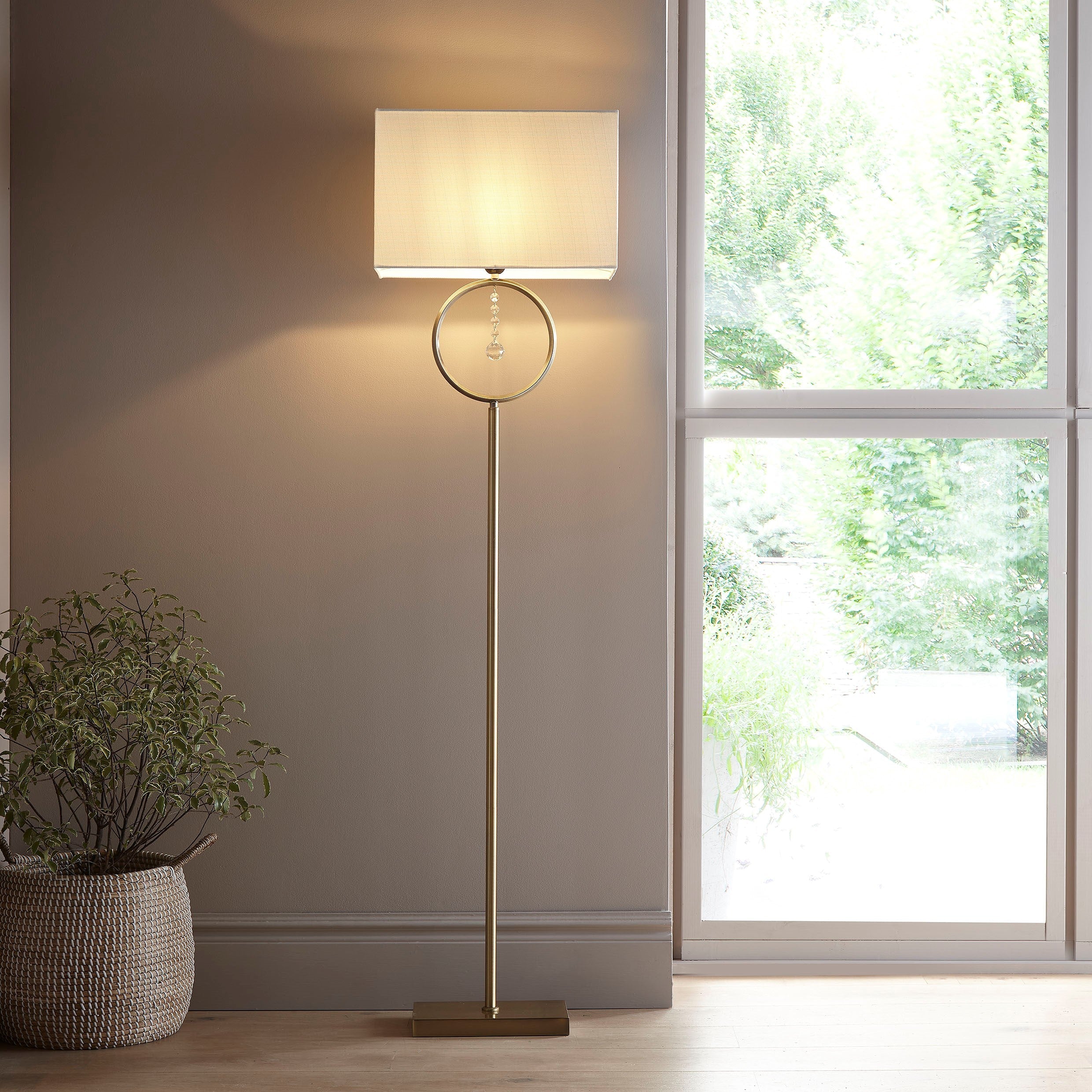 Lizzy Antique Brass Table and Floor Lamp