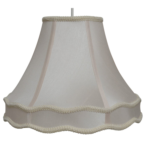 Double Scallop Ceiling and Table Lightshade with Edge Trimming in Faux ...