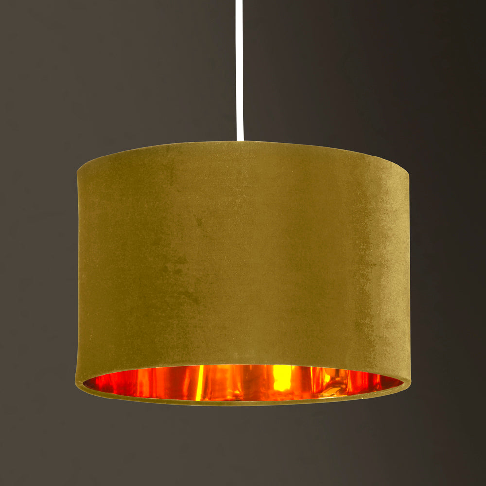 Deco Velvet & Metallic Finish Drum Light Shade