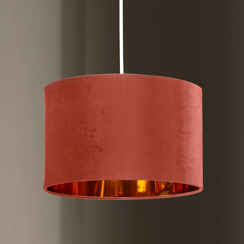 Deco Velvet & Metallic Finish Drum Light Shade