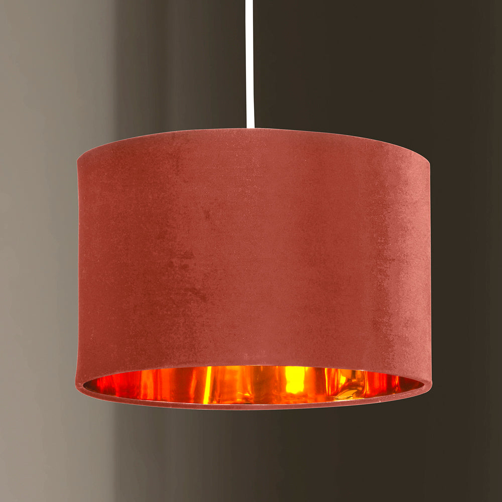 Deco Velvet & Metallic Finish Drum Light Shade