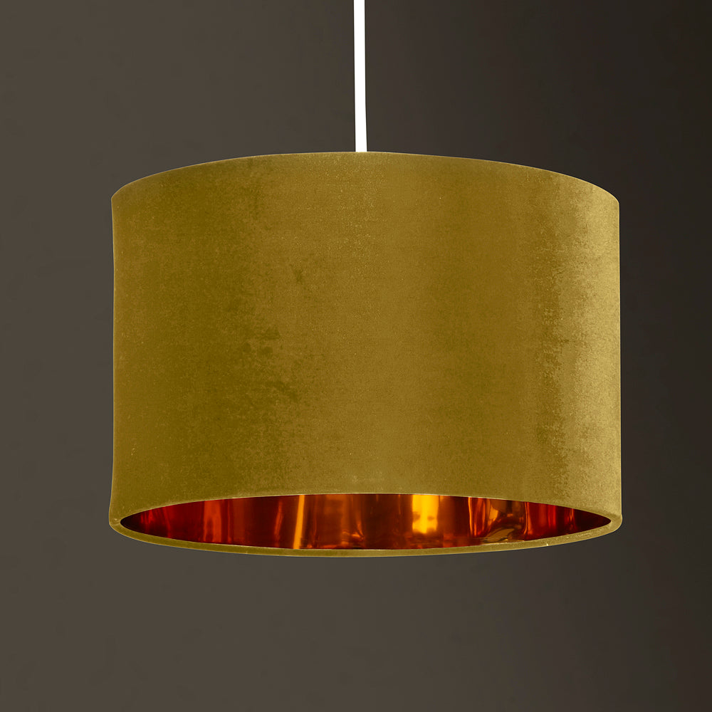 Deco Velvet & Metallic Finish Drum Light Shade