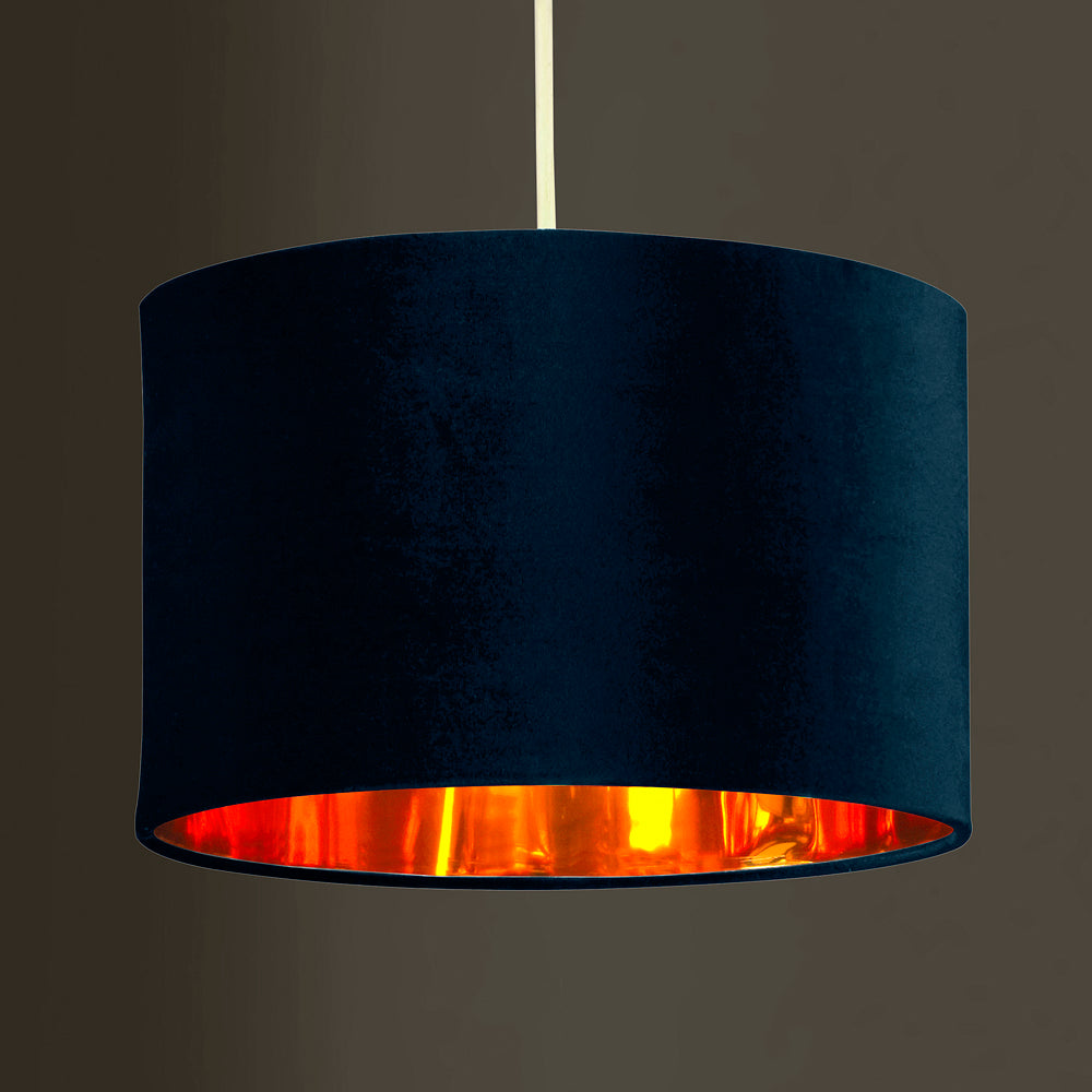 Deco Velvet & Metallic Finish Drum Light Shade