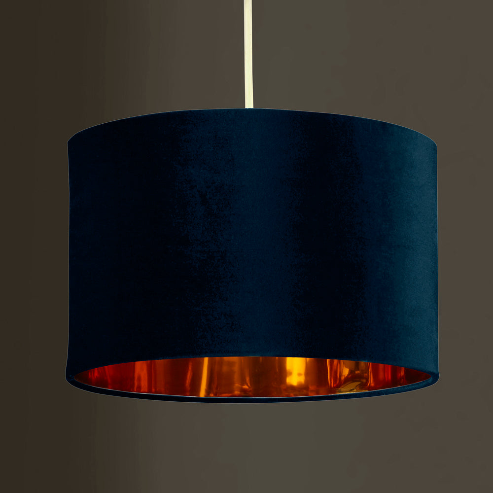 Deco Velvet & Metallic Finish Drum Light Shade